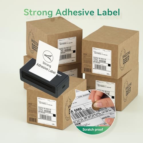 iDPRT Shipping Labels - 4x6 Thermal Direct Address Labels, Fan-Fold, Strong Adhesive, 500 per Stack, Compatible with JADENS,MUNBYN,Nelko,Phomemo,KNAON,iDPRT Thermal Label Printers