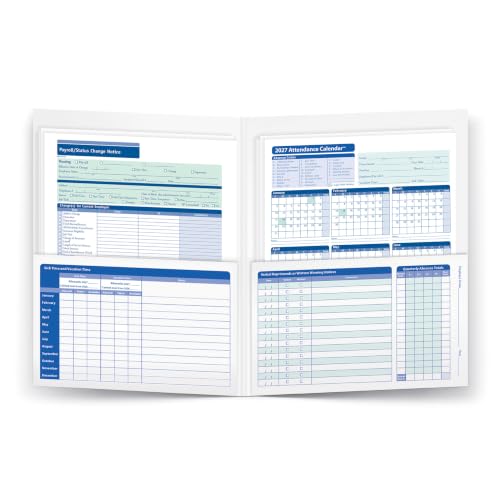 ComplyRight 2027 Attendance Calendar Folder, White, Pack of 25 - size: 25 Pack, style: Attendance Calendar Folder