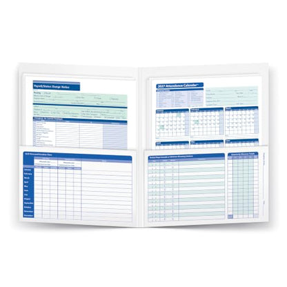 ComplyRight 2027 Attendance Calendar Folder, White, Pack of 25 - size: 25 Pack, style: Attendance Calendar Folder