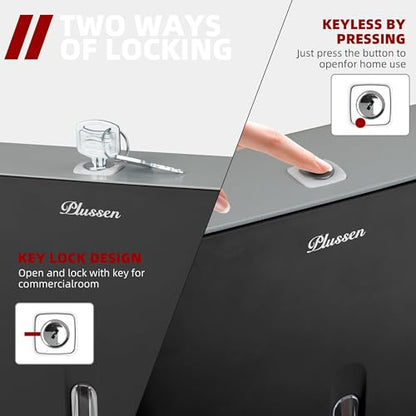 Bathroom Paper Towel Dispenser Pack of 2 Durable ABS Plastic Easy Installation No Drilling Waterproof Dustproof for Home Washroom Kitchen Bedroom - color: Black