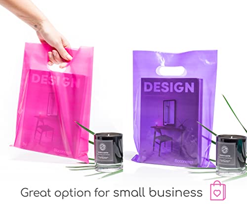 Choice Marts 200 Pink And Purple Plastic Bags 9x12 Merchandise Bags - color: Pink & Purple