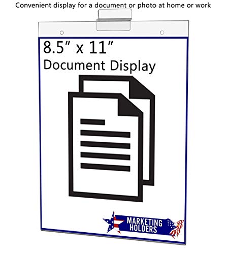 Marketing Holders 10 Pack Slatwall Sign Holder for 8.5" x 11" Advertisements Notices and Flyers in Retail Stores Boutiques and Showrooms Clear Acrylic Literature Sleeve No Assembly Required - size: 8.5" w x 11" h