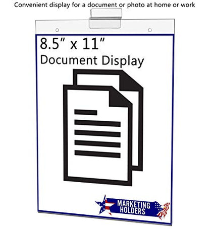 Marketing Holders 10 Pack Slatwall Sign Holder for 8.5" x 11" Advertisements Notices and Flyers in Retail Stores Boutiques and Showrooms Clear Acrylic Literature Sleeve No Assembly Required - size: 8.5" w x 11" h