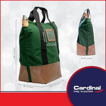 Locking Heavy Duty Courier Bag, 18x18x8 inch - color: Forest Green