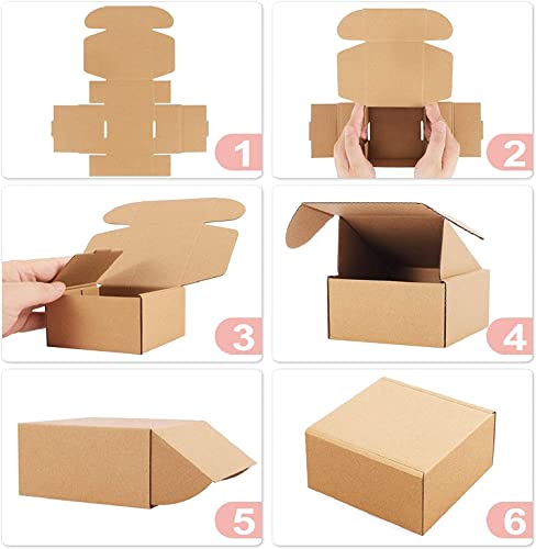 Shipping Boxes 9x9x4 inch Pack of 20, Brown Corrugated Cardboard Mailer Box - color: Brown