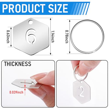 Yaocom 50 Pcs Hollowed Stainless Steel Number Tags, - style: Hexagon, 1-50