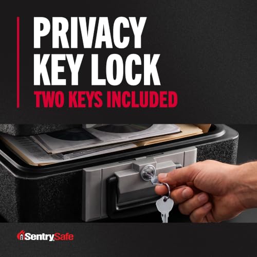 SentrySafe Fireproof Safe Box with Key Lock, Chest Safe with Carrying Handle to Secure Money, Jewelry, Documents, 0.25 Cubic Feet, 6.3 x 15.3 x 12.1 Inches, 1160 - size: 0.25 cu. ft., style: Fire resistant box