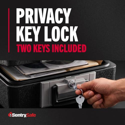 SentrySafe Fireproof Safe Box with Key Lock, Chest Safe with Carrying Handle to Secure Money, Jewelry, Documents, 0.25 Cubic Feet, 6.3 x 15.3 x 12.1 Inches, 1160 - size: 0.25 cu. ft., style: Fire resistant box