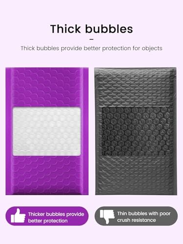 GSSUSA Purple Bubble Mailers 6x10 500 Pack, Self Seal Padded Envelopes - color: Purple, size: 6x10 500PC