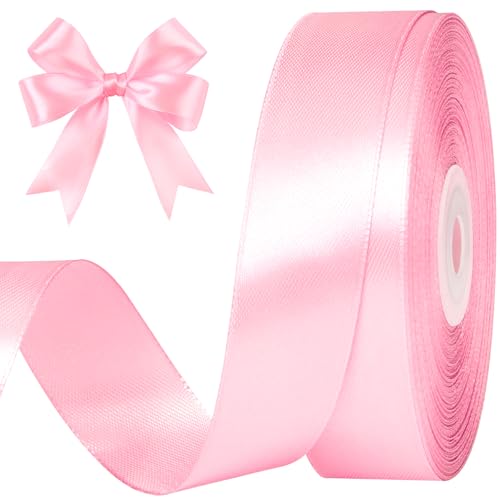 Pink Satin Ribbon, 1 Inch, 50 Yards - color: pink