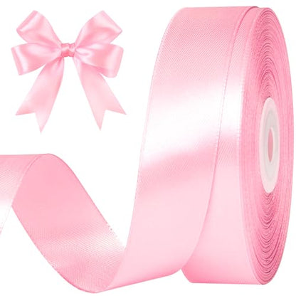 Pink Satin Ribbon, 1 Inch, 50 Yards - color: pink