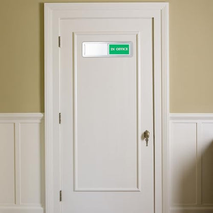 Out of Office/In Office Sliding Status Indicator, Privacy Available Sign - color: Silver In Office/Out Of Office