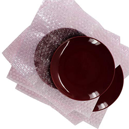 Mighty Gadget 100 ft Anti-static Small Bubble Perforated Every 12” Cushioning Wrap for Moving & Shipping Bubble Packing Wrap for Extra Protection Clear Bubble Roll Moving Supplies (Pink) - color: Pink