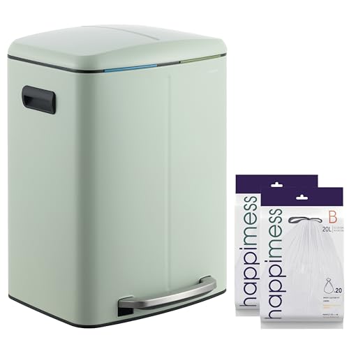 happimess Marco 10.6 Gal Double Bucket Step Trash Can, Pistachio Gelato - color: Pistachio Gelato