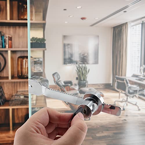 Waziaqoc 2PCS Sliding Glass Door Ratchet Lock, Chrome Finish