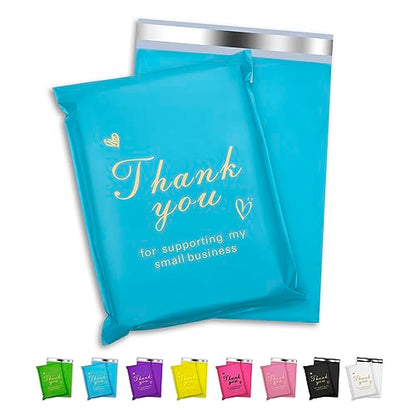 Thank You Poly Mailer 6x9 Inch 100 Pcs, Blue - color: Blue, size: 6x9 Inch 100 pcs