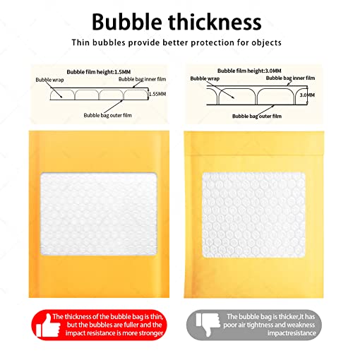 packbabol Kraft Bubble Mailers 8.5x11 Inch 50 Pcs,Small Self-Sealing Mail Shipping Bags,Yellow Padded Envelopes #2 - size: 8.5x11-50Pc