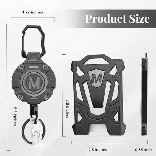 2 Pack Heavy Duty Retractable Keychain with Tactical ID Card Holder