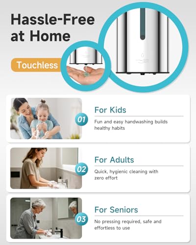 AIKE Automatic Liquid Soap Dispenser,25oz Capacity for Bathroom,Polished - color: Polished Stainless Steel