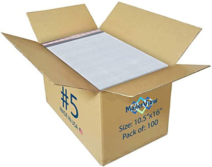 Bubble Mailers 10.5x16, Self Seal Poly Padded Envelopes #5, 100 Pack Bulk - color: White, size: 10.5"x16" / 100 Pack