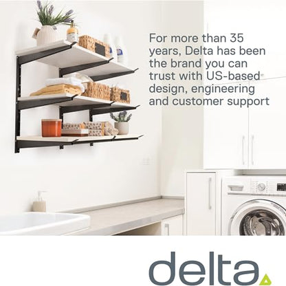 Delta Heavy Duty Lumber Storage Rack Cycle, Holds Up to 720 lbs - 3-Tier Wide Wood Storage Rack with Fully Adjustable Arms - Steel Construction Storage Solution for Garage, Basement & Pantry - style: 16" Gray Wide 3-Tier Heavy Duty Rack