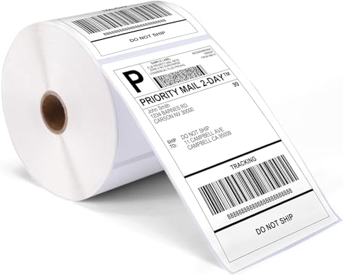 ASprink 4"x6" Thermal Shipping Address Labels - Thermal Labels 4"x6" for Label Printer - Address Label Paper Compatible with MUNBYN, Rollo, and Other Thermal Printer, 1 Pack(500 Roll/Pack) - size: 4*6*500