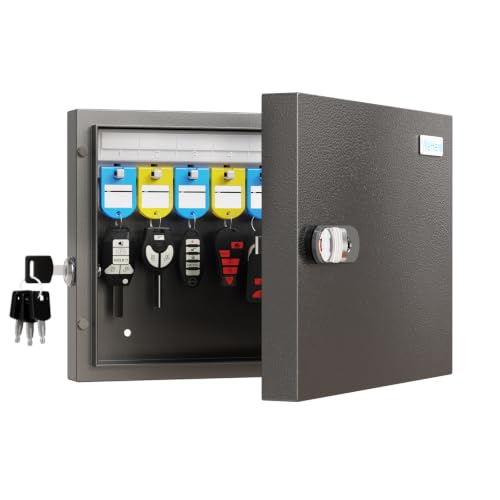 WeHere 16-Key Key Lock Box, Steel Key Holder Cabinet with Combination Lock - size: 2.3inx11.3inx8.4in