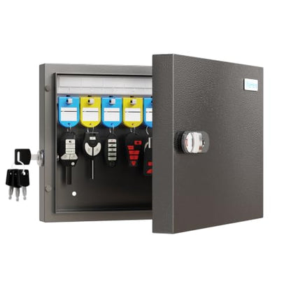 WeHere 16-Key Key Lock Box, Steel Key Holder Cabinet with Combination Lock - size: 2.3inx11.3inx8.4in