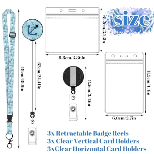 3-Pack Adjustable Cruise Lanyards with Badge Holders and Phone Tabs - color: Style C