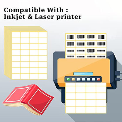 480 Pcs White Blank Labels Self Adhesive Library Book Spine Labels 1" x 1.5" Mailing Address Label Stickers Small Barcode Labels for Laser/Ink Jet Printers - color: 480pcs 25x38mm
