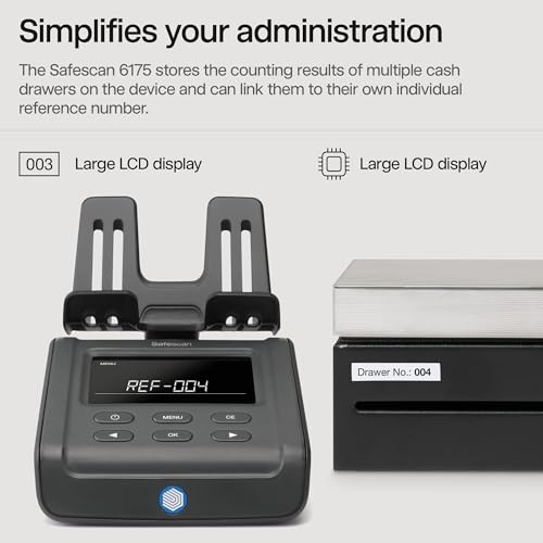 Safescan 6175 Money Counter Scale for Fast Coin and Bill Counting