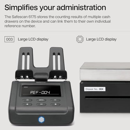 Safescan 6175 Money Counter Scale for Fast Coin and Bill Counting