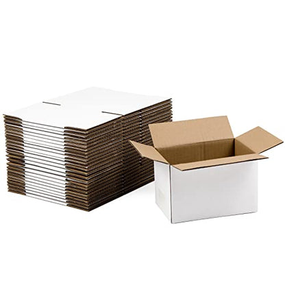 SUNLPH White Shipping Boxes 6x4x4 Inches Small Corrugated Cardboard Boxes, 25 Pack - size: 6 x 4 x 4
