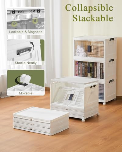 OlarHike 48QT Storage Bins with Lids for Home, Closet, Dorm, Room, 4 Pack - size: 48QT-White