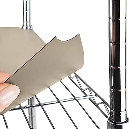 DUALSO Wire Shelf Liner Wire Rack Shelf Mat - Thick Wire Shelf Cover - Waterproof Plastic Shelf Liner, Metal Shelf Liner - Easy Use Wire Shelving Cover for Closet (Beige, 18" X 36" (Set of 4)) - color: Beige, size: 18"W x 36"L