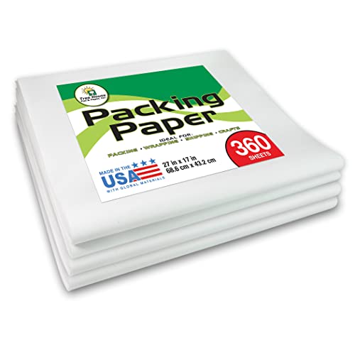 Tree House Packing Paper for Moving – 360 Newsprint Packing Paper Sheets – 27” x 17” Paper for Packing Dishes, Shipping, and Moving Supplies – Recyclable Movers’ Paper – Made in USA - size: 360 Sheets