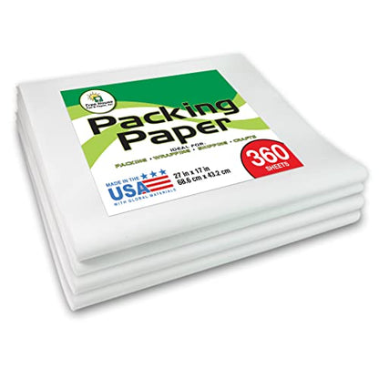 Tree House Packing Paper for Moving – 360 Newsprint Packing Paper Sheets – 27” x 17” Paper for Packing Dishes, Shipping, and Moving Supplies – Recyclable Movers’ Paper – Made in USA - size: 360 Sheets