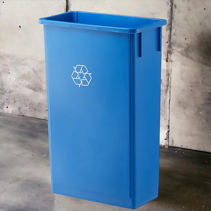 23 Gallon Blue Slim Tall Plastic Industrial Trash Cans for Kitchen and Restaurant - color: Blue, size: 23 Gallon