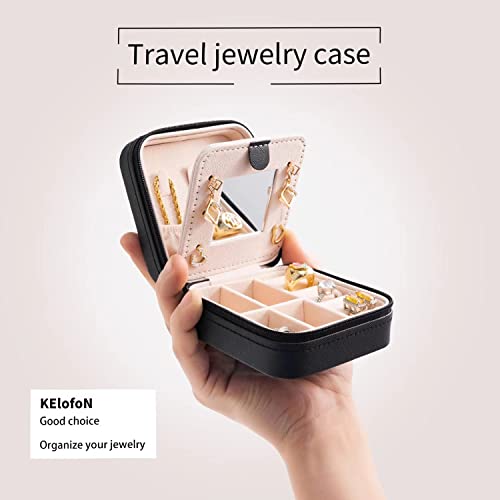 KElofoN Jewelry Case & Box Organizer - Small, Mirrored, for Girls & Women (Black-5) - color: Black-5