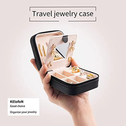 KElofoN Jewelry Case & Box Organizer - Small, Mirrored, for Girls & Women (Black-5) - color: Black-5