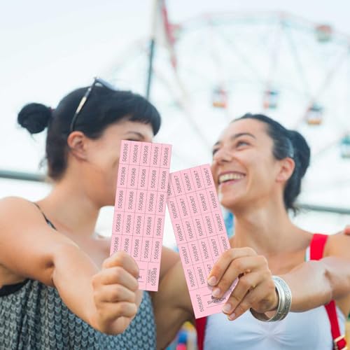 Kosiz 25 Bid 504 Raffle Ticket Sheets Chinese Auction Tickets, Pink - color: Pink, size: 25 Bid