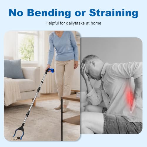 Reacher Grabber Pickup Tool, 40 Inch Grabber Reacher Tool for Seniors, Foldable Reaching Aid with 4.3 Inch Wide Jaw, Trash Picker Upper Grabber, Lightweight Mobility Aid for Elderly - size: 40"
