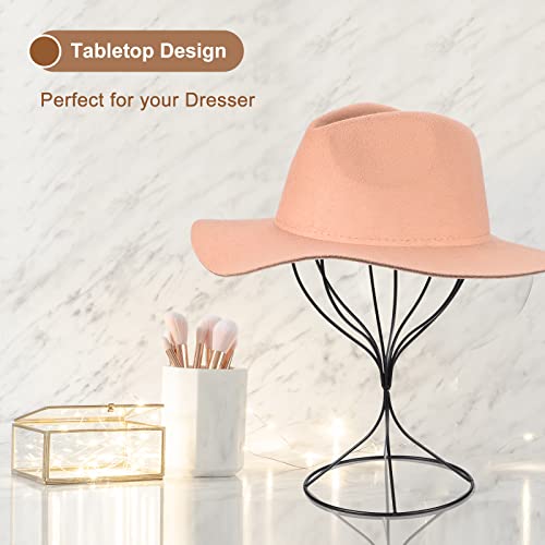 uxcell Metal Hat Display Stand 2 Pack Tabletop Hat and Wig Rack Modern Women Closet Holder for Baseball Cap, Fedora Hat, Cowboy Hat - Black - color: Black
