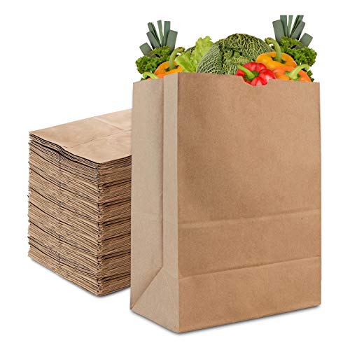 Stock Your Home 57 Lb Kraft Paper Bag (50 Count) Heavy Duty, Large Brown Paper Grocery Bags for Food Shopping, Recycling, Trash, Bulk Pack Size - size: 57 lb