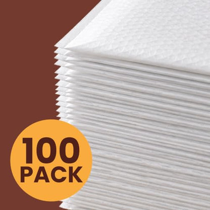 The Boxery 9.5x14.5" #4 Poly Bubble Mailers 100 Pack, Padded Envelopes, Self Seal, Waterproof Shipping Bags for Shipping & Packaging - size: #4 9.5x14.5'' (100)