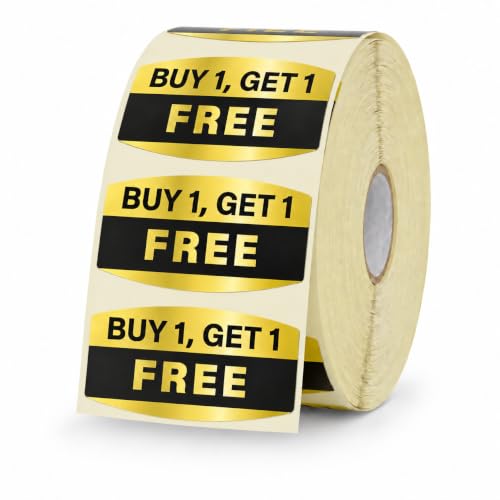 Buy 1, Get 1 Free Stickers, 1000 Pcs Sale Labels, 0.75 x 1.5 Inch