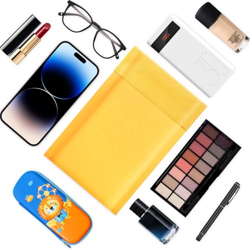 52Pack Yellow 4x8inch Kraft Bubble Mailers Small Business Mailing Packages Self-Sealing Paper Envelopes, Mailer Shipping package Strong Adhesion Padded Envelopes for Jewelry Makeup Supplies - size: 4x8-52pcs