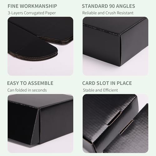Rempry 40 Pack 6x4x3 Black Shipping Boxes, Small Cardboard Mailer Boxes for Small Business Shipping Packaging - color: Black, size: 6X4X3-40 Pack