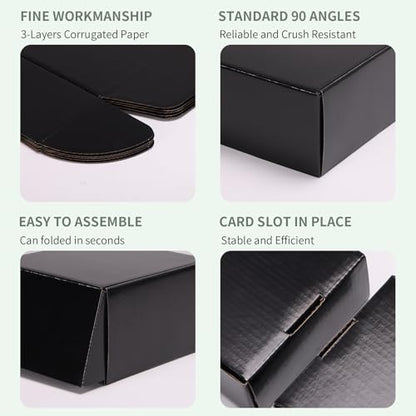 Rempry 40 Pack 6x4x3 Black Shipping Boxes, Small Cardboard Mailer Boxes for Small Business Shipping Packaging - color: Black, size: 6X4X3-40 Pack