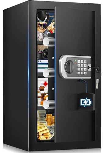 23.6" Tall Large Home Safe, 4.6 Cuft Safe Box with Fireproof Waterproof Bag - size: 4.6 Cuft